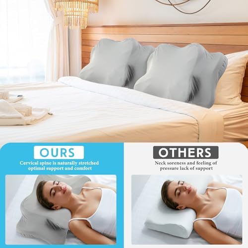 Hahafelt Cooling Cervical Neck Pillowcase,Gray,Standard Size - Image 6