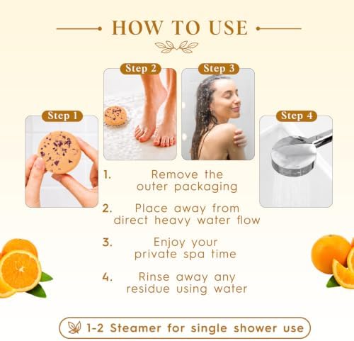 SWCANDY Orange Shower Steamers 8 Pack, Home Spa Self Care - Image 7