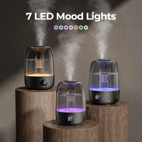 Homvana 4L Top-Fill Cool Mist Humidifiers for Bedroom, Large Room Plants - Image 6