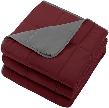 Weighted Blanket for Adults 12lbs, 60"x80", Queen Size Cooling Heavy Throw Blanket for 110-130lbs, Microfiber Soft Big Blankets Weighted Comforter, Red Grey - Image 7