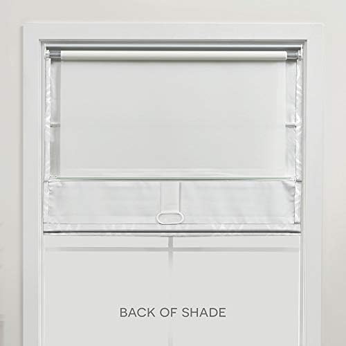 Exclusive Home Prague Trellis 100% Blackout Roman Shade, 31"x64", White - Image 6