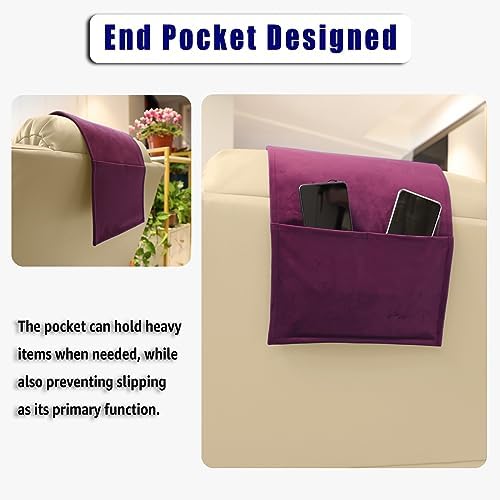 Non-Slip Head Pillow for Recliners - Neck Support Cushion with Velvet Cover for Pain Relief at Home, Office and Travel (Plum) - Image 6