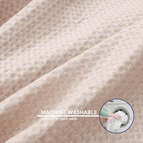 YnM Cotton Waffle Weave Duvet Cover for Weighted Blankets with 16 Strings (Oatmeal,80''x87'') - Image 6
