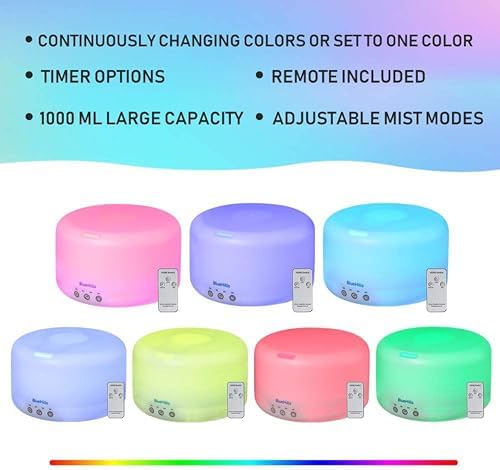 BlueHills 1000 ML Essential Oil Diffuser Premium Humidifier XL Remote White - Image 6