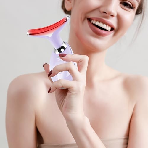 Facial Massager Red-Light-Therapy-for-Face and Neck, Face culpting Wand with 7 Color (Light Purple) - Image 7