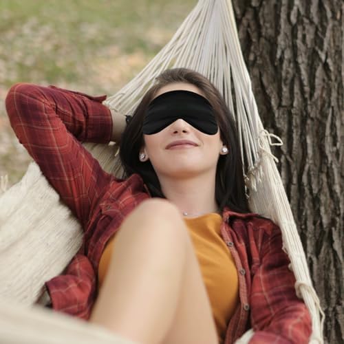 1 Pcs Silk Sleep Mask, Soft Eye Mask with Elastic Strap, Lightweight Blindfold for Men, Women, Travel, and Naps (Cyan) - Image 7