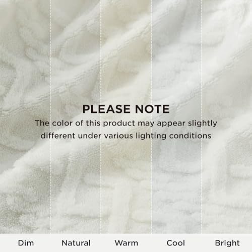 Bedsure Gentlesoft Sherpa Fleece Throw Blanket for Couch - Fluffy & Cozy Cable Jacquard Tufted Throw for Women Gift, Thick and Warm Christmas Blanket for Winter, Cream, 50x60 Inches - Image 6