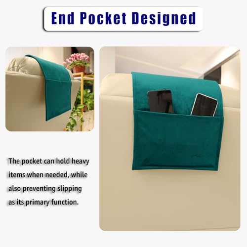 Velvet Recliner Head Pillow with Non-Slip Base - Adjustable Neck Support for Pain Relief in Home, Office and Travel (Teal) - Image 6
