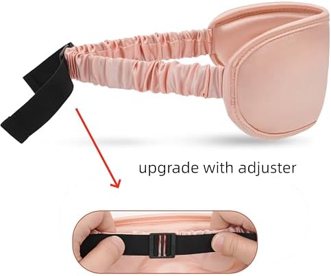 ALASKA BEAR Upgraded Silk Eye Mask with Deep Contour Molded Cups for Beauty Sleep & Lashes Extensions, Zero Pressure Sleeping Eye Cover with Silk-Cover Adjustable Strap - Image 6