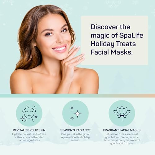 SpaLife Beauty Holiday Treats Christmas Face Mask Bundle | Korean Facial Mask | Hydrating, Soothing and Moisturizing Sheet Mask Set | Gifts & Stocking Stuffers for Women | 12 Pack - Image 6