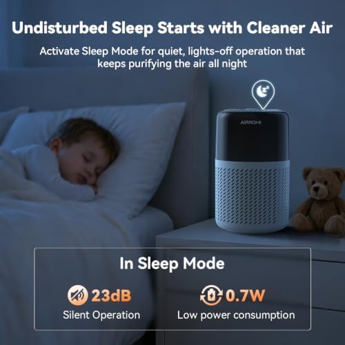 AIRROMI HEPA Air Purifier for Bedroom&Home,Pet Air Purifier for Home Pets,Removes Pet Odor,Cat Litter Smell,Dust,Smoke&Allergies,Quiet Room Air Purifier with Scents,360°Air Cleaner,A2005 Blue - Image 7
