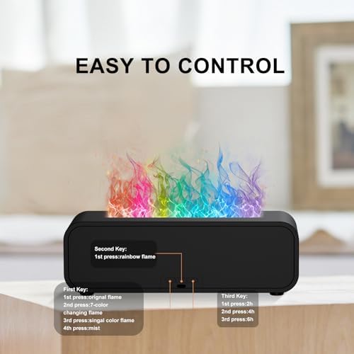 Flame Essential Oil Diffuser 7-Color Aromatherapy Humidifier 7-Color - Image 6