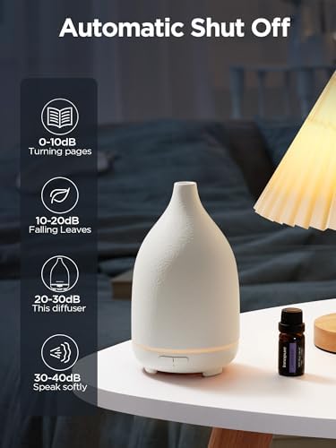 InnoGear 150ml Ceramic Essential Oil Diffuser, Diffusers for Home, White - Image 7