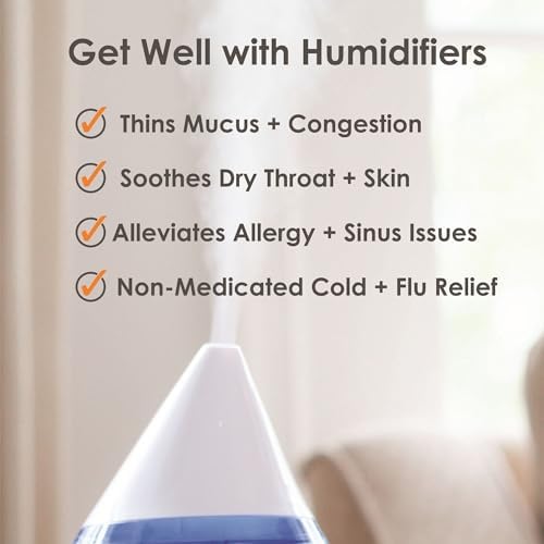 Crane Top Fill Mini Humidifier for Bedroom and Nursery 3-In-1 Essential Oil Diffuser Sleep Light 0.5 Gallon Baby Humidifier - Image 6