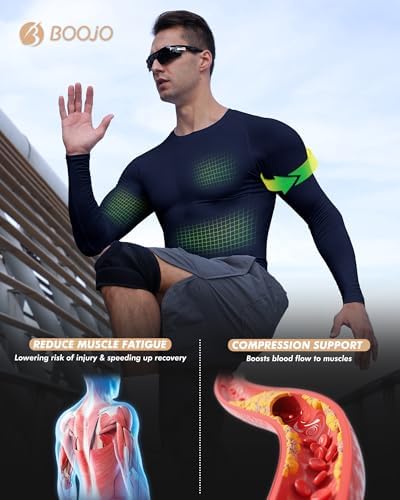Compression Shirts for Men - Long Sleeve Black Workout Base Layer Athletic Gym Tops Quick Dry Running Undershirts - Image 5