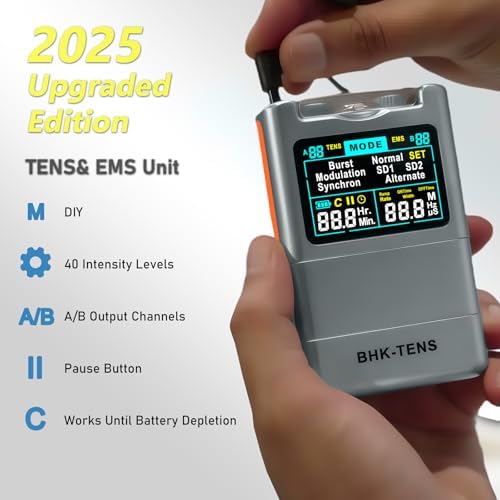 DIY Pluse TENS EMS Unit Muscle Stimulator for Back Pain Relief, Rechargeable TENS Unit Machine with 8 Modes & 8 Electrode Pads. Electric TENS Massager for Chronic Pain, Muscle Relaxation, Home Use - Image 2