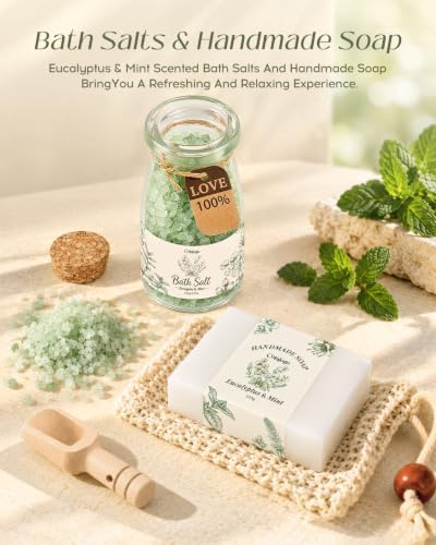 Natural Spa Gift Basket for Women, Mint Eucalyptus - Image 3