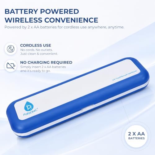 Pursonic Portable UV Toothbrush Sanitizer Case - Travel Toothbrush Sanitizer and Holder - For Electric and Manual Brush Heads with UV Light & Auto Shut Off Timer - Image 7