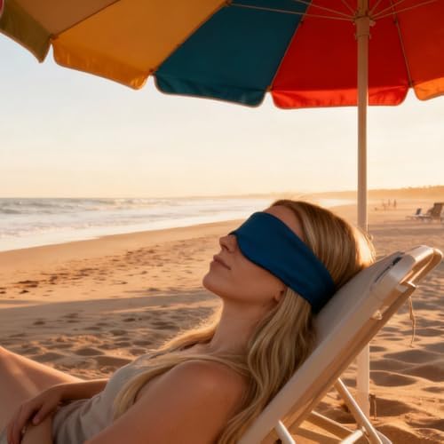 Sleep Mask ,Soft and Comfortable Sleep mask,100% Light-Blocking, Adjustable Design,Unisex fit, Perfect for Travel, Flights, and naps. - Image 6