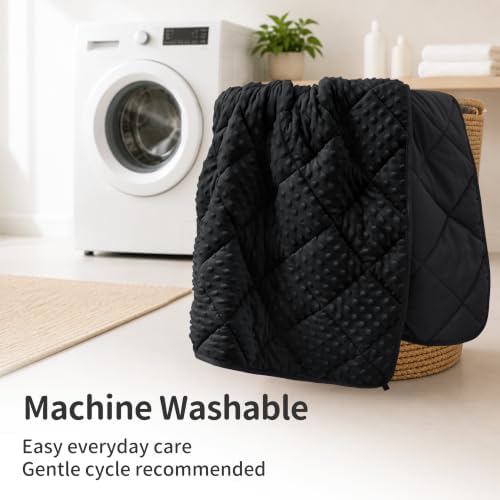 MAXTID Weighted Blanket Kids 5lbs 36"x48" Kids Blanket for Boys & Girls Weighted Throw Blanket Children Bedding Gifts for 5 6 7 8+ Year Old Kid Small Weighted Comfort Blankets,Black - Image 7
