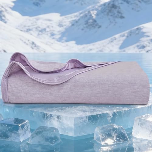 CHOSHOME Cooling Blanket for Hot Sleepers - Summer Blanket Thin Soft Lightweight Breathable Double Side Enhanced Cooling for Hot Flashes, Night Sweats, Bed, Couch (Purple, 84 x 90 inches) - Image 6