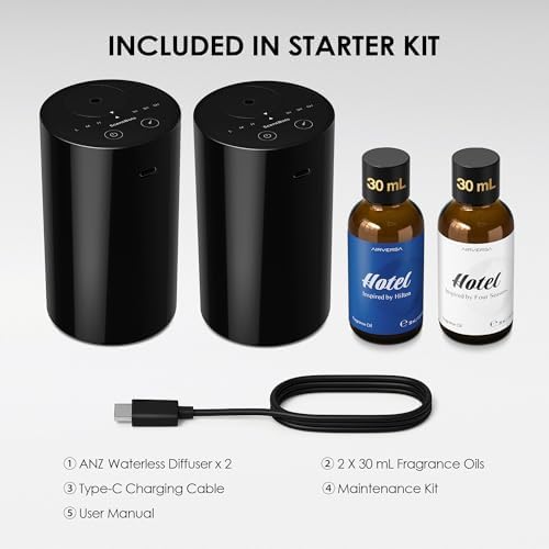 ANZ Waterless Essential Oil Diffuser Starter Kit, Black - Image 6