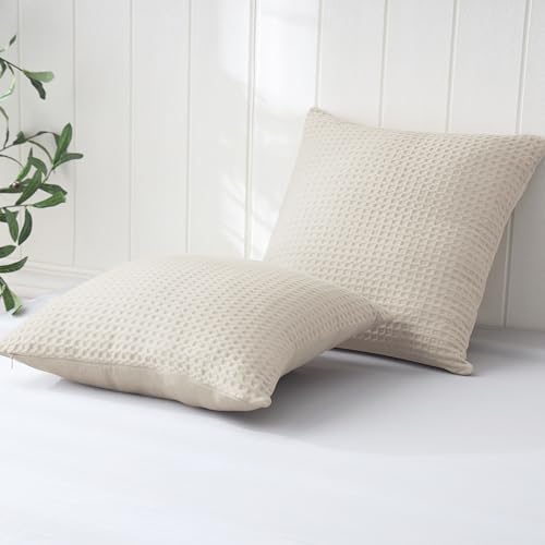 100% Egyptian Cotton 600 TC Waffle Weave Throw Pillow Covers 4 Pack - Image 6