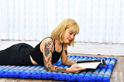 Leewadee - Kapok Roll Mat – Handcrafted Folding Sleep & Relaxation Mattress from Thailand, Ideal as Guest Bed, Camping Mat, Yoga Mat or Traditional Futon, 75 x 39 inches, Blue - Image 6
