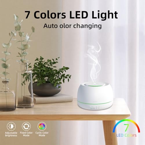 SEEDSEEL 300ML Essential Oil Diffuser - 8 Hours Run Time, Aromatherapy Diffuser with Remote Control, 7-Color LED Lights for Home, Bedroom - Image 7