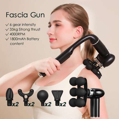 Massage Gun with Extension Handle, 2-in-1 Back Massager Gun - Image 2