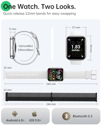 WMK Smart Watch for Android Phones & iPhones, Fitness Watches for Women Men - Image 7