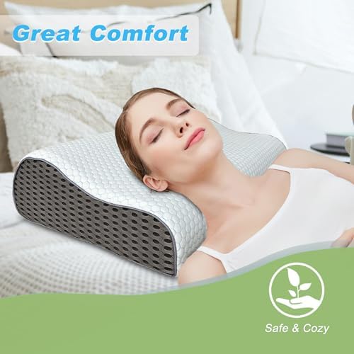 Cervical Pillow Case for Neck Pillows (White+Gray) - Image 7