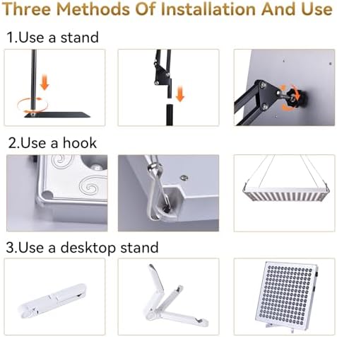 45W Red Light Therapy Device for Face Body 660nm 850nm Near Infrared Therapy Lamp with Adjustable Stand 169LEDs Noiseless Red Light Lamp for Full Body - Image 7