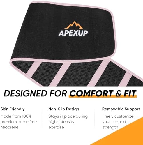 APEXUP Waist Trainer for Women Lower Belly Fat, Men Sweat Band, Stomach Wrap, Waist Trimmer with Removable Lumbar Support - Image 6