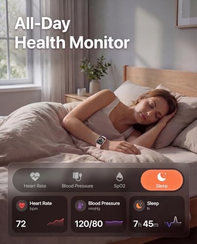 Smart Watch, Fitness Watch for Women Men with 24/7 Heart Rate/Blood Pressure Monitor,Pedometer, Sleep Tracker, 120+ Sport Modes, IP68 Waterproof Activity&Fitness Tracker Compatible with Android iPhone - Image 2