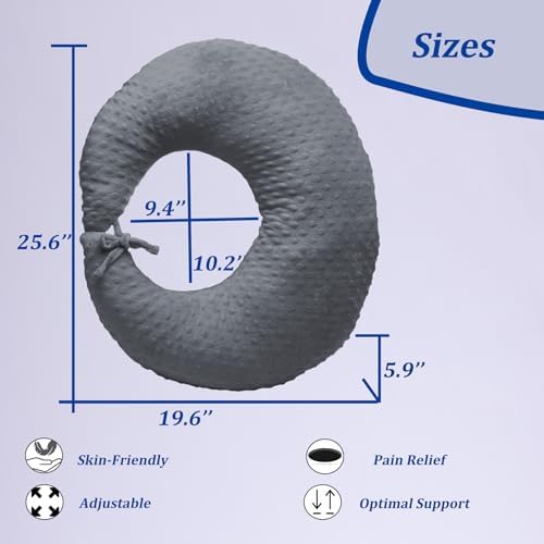 BBL Pillow After Surgery for Butt Sleeping, Brazilian Butt Lift Pillow Post Surgery Recovery for Sitting Sleeping Driving Donut Pillow for Woman Lumbar Back Cushion Seat Foam (Grey) - Image 2
