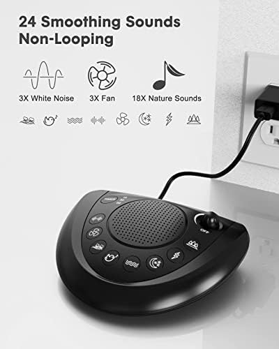 Mesqool Portable White Noise Machine with 24 Soothing Sounds for Sleep - Image 2