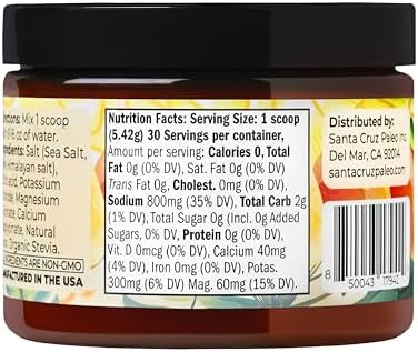 Santa Cruz Paleo Electrolyte Powder, Mango Lemonade, Sugar Free Hydration Drink Mix with Himalayan Pink Salt, Sea Salt, Magnesium Glycinate, Potassium Chloride, Sweetened with Stevia, 30 Servings - Image 7
