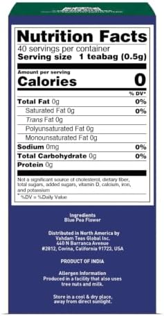 VAHDAM, Butterfly Pea Flower Tea Bags (40 Pyramid Teabags) Vegan, Non-GMO | Delicate & Earthy | Direct From Source - Plant Based Biodegradable Tea Bags | Brew Iced Tea, Cooking, Mocktails & Cocktails - Image 2