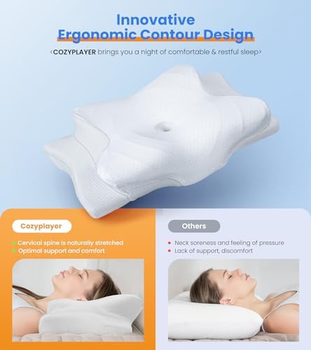 Ultra Pain Relief Cooling Pillow for Neck Support, Adjustable Cervical Pillow Cozy Sleeping, Odorless Ergonomic Contour Memory Foam Pillows, Orthopedic Bed Pillow for Side Back Stomach Sleeper - Image 2