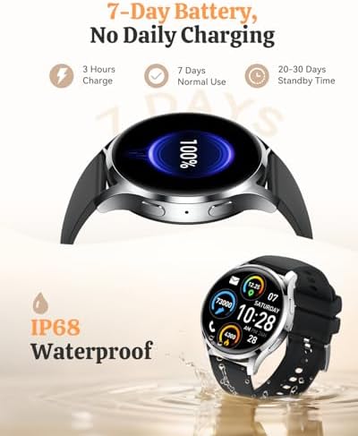 Smart Watch Fitness Tracker for iPhone Android for Women Men, Activity Tracker with Calorie & Step Counter, 150+ Sports, Daily Workout & Sleep Monitor,IP68 Waterproof Smartwatch (Beige) - Image 7