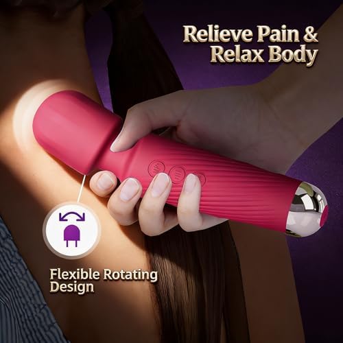 2026 Upgraded Wireless Heating Muscle Massager, 20 Vibration Modes 8 Speed Quiet Portable Full Body Relaxer for Neck Back Leg Arm (Rose red) - Image 7