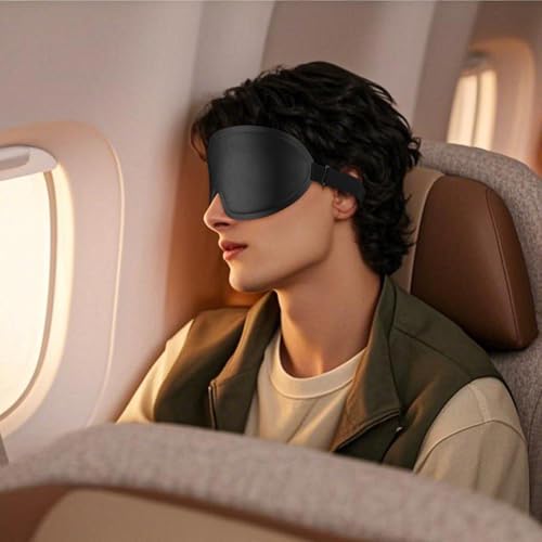 Sleep Eye Mask for Side Sleeper Women Men, 3D Sleeping Mask No Eye Pressure 100% Blackout Night Blindfold Soft Eye Shade Cover for Travel, Nap (Black) - Image 7