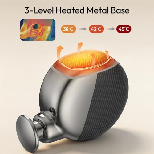 Portable Massage Gun Mini with 3 Speeds and Heating Base, Carbon Fiber - Image 2