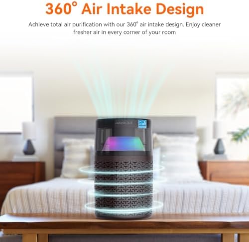 AIRROMI Pet Air Purifier for Home & Bedroom, HEPA Activated Carbon Filter, Removes Pet Dander & Odor, Allergies, Smoke, Hair, Night Light, Fragrance Sponge, Up to 658 ft², A2002 Tan - Image 7