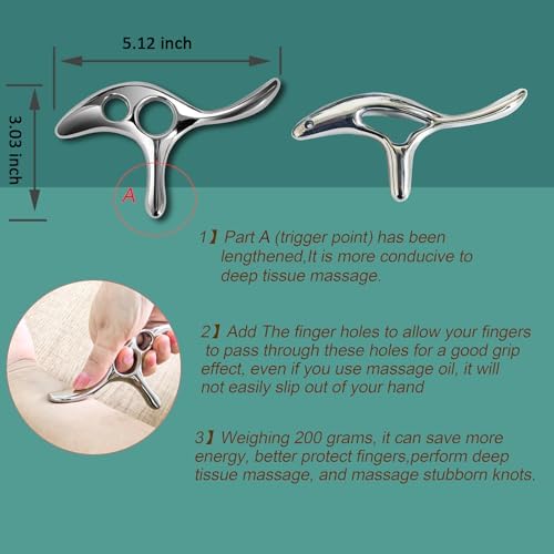 BYYDDIY Gua Sha Trigger Point Massage Tool -Thumb Protector,Deep Tissue Massage,Muscle Scraper Tool (T) - Image 2