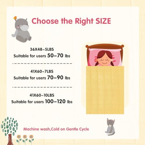 yescool Weighted Blanket (5 lbs, 36" x 48", Yellow) Cooling Heavy Blanket, Perfect for 40-60 lbs, Breathable Throw Blanket Gifts with Premium Glass Bead, Machine Washable - Image 6
