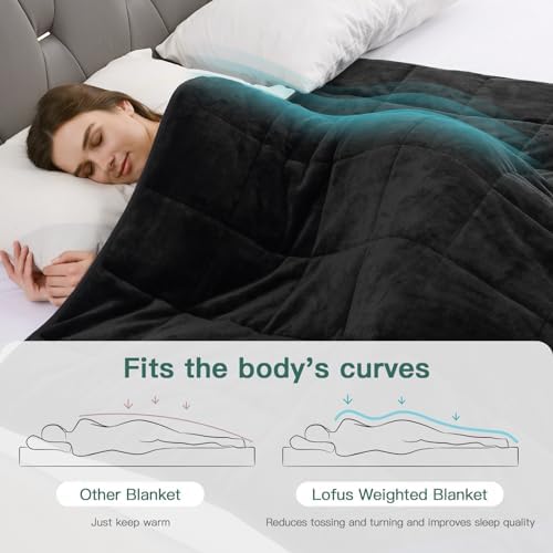 Lofus 15 lbs Weighted Blanket for Adults Twin Size 48" x 72", Black - Image 6