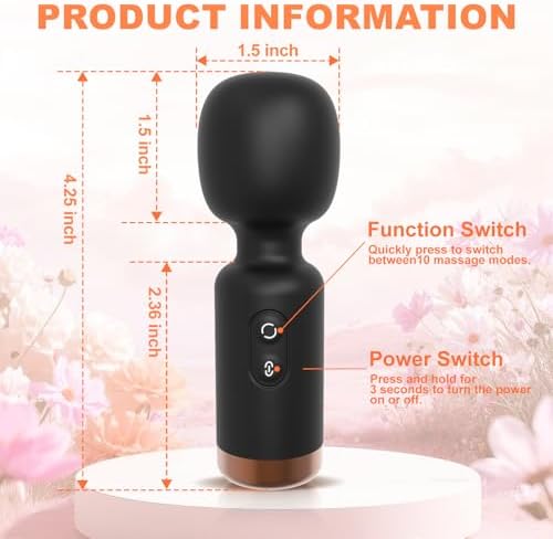 Mini Handheld Massager, Black, Silicone - Image 4