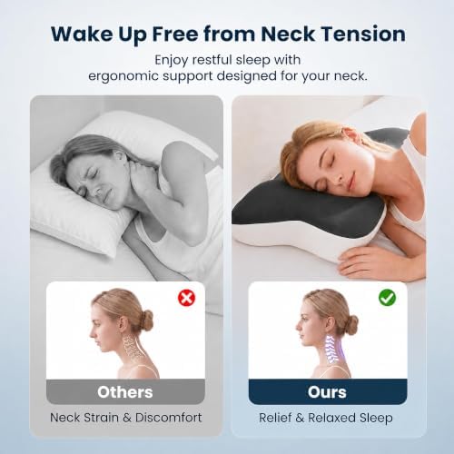 SLEEP ZONE Butterfly Cervical Neck Pillow, Ergonomic Memory Foam Pillow - Image 2